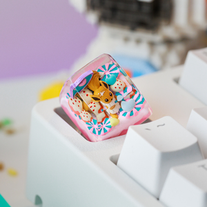 คีย์แคปช่างฝีมือแห่งป่าลึกลับ, คีย์แคปแบบกำหนดเอง, คีย์แคปอนิเมะน่ารัก, คีย์แคปสีเขียว, ชุดคีย์แคป, คีย์แคปไม้ - Product Image 2