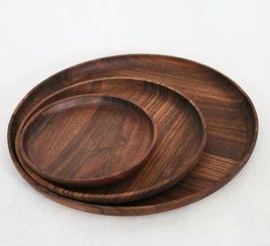 Bandeja Redonda de Madera Natural Hecha a Mano, de Lujo y Tamaño Personalizado, para Servir Comida en Mesa, Hogar, Hotel, Restaurante - Product Image 2