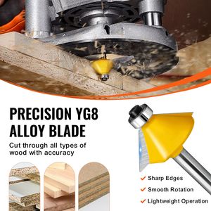 Set di 15 Frese per Router con Punta in Carburo, Gambo da 1/4 di Pollice, con Custodia in Plastica, Utensili Professionali per Lavorazione del Legno - Product Image 2