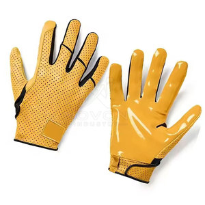 Gants de football américain de haute qualité, antidérapants, à doigts entiers, fermeture auto-agrippante, légers, unisexes, pour l'entraînement sportif - Product Image 2