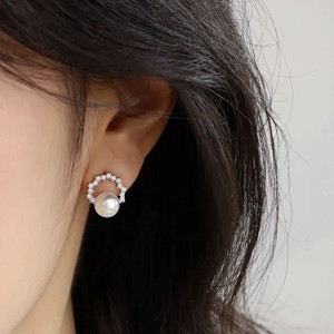 Boucles d'oreilles en perles de couronne Qiao Mei, argent S925, perles d'eau douce Mantou de 7-8 mm, extrêmement brillantes, même collection, boucles d'oreilles en perles S925 - Product Image 4