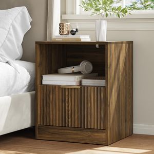 Modern Minimalist Hollow <b>Bedside</b> Cabinet Set with Golden Luxury Handles and Combination Drawers <b>Shelves</b> - Product Image 4