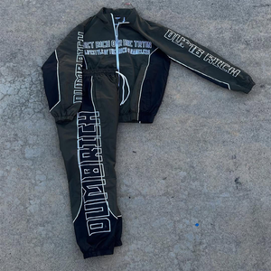 Custom Printed Summer Nylon/Polyester Tracksuit Windbreaker Jacket Zipper Track Sweatpants 2-Piece <b>Set</b> <b>Waterproof</b> Unisex - Product Image 2