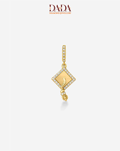 Pendentif cheval en or jaune et diamants, cadre carré, bijou fantaisie, cadeau pour femme, bijoux fins sur mesure - Product Image 2