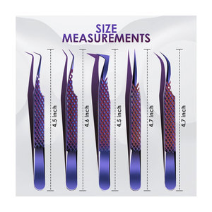 Pinzas de Extensión de Pestañas con Punta de Fibra Premium, Pinzas de Volumen de Pestañas de Acero Inoxidable Antideslizantes, Herramientas de Pestañas Antiestáticas de Grado Profesional - Product Image 4