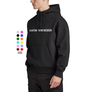 Sweat à capuche homme coupe ample 100% coton, col montant, écologique, respirant, hiver, couleur unie, design personnalisé, formel, séchage rapide - Product Image 1