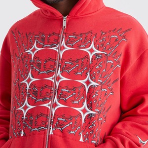 Conjunto Deportivo de Felpa Francesa con Capucha, Estampado Personalizado, Estilo Moderno, Ropa Urbana - Product Image 6