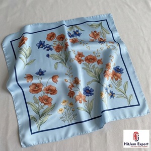 Écharpe carrée imprimée de qualité supérieure, accessoire de mode léger, fabricant de textiles OEM ODM, produits textiles personnalisés de Bali, approvisionnement en gros - Product Image 5