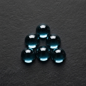 Lote al por mayor de gemas sueltas de topacio azul de Londres natural, cabujón redondo liso de 8 mm de calidad AAA - Product Image 6