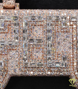 Moissanite Diamond <b>Name</b> Pendant Hip Hop <b>Chain</b> Iced Out Baguette Necklace Luxury Streetwear Jewelry - Product Image 5
