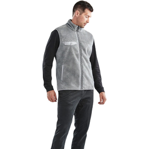 Gilet en polaire sherpa pour homme personnalisé, respirant, service OEM, couleur grise, fermeture éclair, vêtements décontractés de rue, extérieur - Product Image 6
