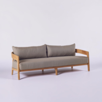 Canapé en teck bio moderne 3 places, vente en gros directe usine, pour salon minimaliste, hôtel, fournisseur B2B direct