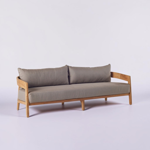 Venta Directa de Fábrica, Sofá de Madera de Teca, Estilo Orgánico Moderno, Sofá de 3 Plazas, Minimalista, para Sala de Estar, Hotel, Proveedor Directo B2B - Product Image 1