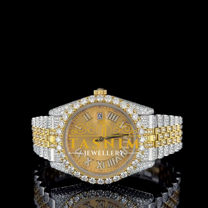 Montre sport pour homme de qualité VVS, 41 mm, acier inoxydable, verre, plaqué or jaune, mouvement à quartz ETA, analogique, 3 BAR, étanche, automatique - Product Image 2
