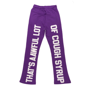 Custom Men's Casual Washed Flared Mid Fleece Flat Sweatpants Track Pants 100% Cotton Silk Screen Printed OEM Service Custom Logo - Product Image 3