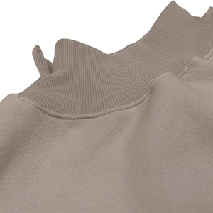 Women's Oversized Pullover Sweatshirt <b>Top</b> Casual Style Long Sleeves Drop Shoulder Turtleneck <b>Mock</b> Custom Logo for Autumn Season - Product Image 6