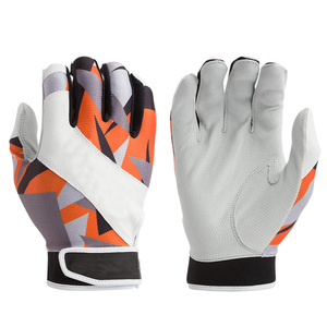 Adjustable Strap Leather Baseball Batting Gloves With Strong Palm <b>Grip</b> And Moisture <b>Control</b> Hand Protection Baseball Gloves - Product Image 1