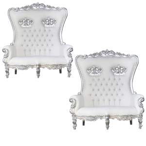 Premium Luxury Double Seat Highback Throne Sillas Wedding Throne Sillas Precio al por mayor - Product Image 6