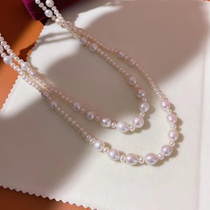 160cm <b>White</b> <b>Wrapped</b> Triple Chain Freshwater Pearl Necklace 4-5mm Plus 8-9mm Sweater 4-5mm Plus 8-9mm Pearl Freshwater Necklace - Product Image 4