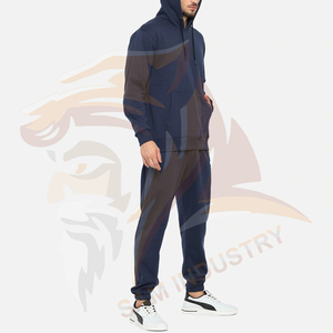 Ensemble de survêtements d'hiver à capuche pour hommes, style streetwear, haute qualité, 100 % coton, avec cordon de serrage, vente en gros pour adultes - Product Image 2