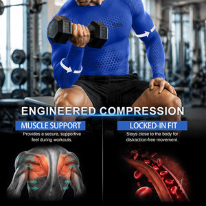 Vêtements de sport flexibles avec tissu anti-transpiration, t-shirt de compression pour la course à pied et la pratique quotidienne de la remise en forme - Product Image 3