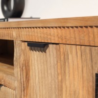 Meuble TV en bois Vandana Novara Stellar, design moderne minimaliste en bois massif, console de divertissement