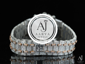 Montre mécanique chronographe en acier inoxydable avec cadran en cristal, bracelet de 20 mm, pour un cadeau de luxe et une touche de mode - Product Image 3