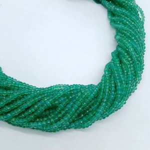 Perles de pierres précieuses rondes facettées en onyx vert naturel 3MM 5MM, brin de perles en vrac pour la fabrication de bijoux et bracelets, prix de gros en vrac - Product Image 4