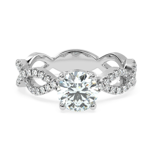 Bague en diamant naturel 1 carat H couleur VS1 Clarity fabriquée à la main avec un superbe diamant clouté - Product Image 2