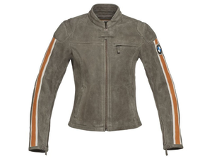 Veste de moto de sécurité pour homme BW Mens GS Schwabing Khaki en cuir de vachette, style Cafe Racer, Urban/Heritage, Riding/Racing Roadster, niveau CE 2 - Product Image 1