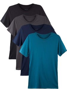 T-shirt décontracté pour homme à col rond et manches courtes, coupe ample, respirant, séchage rapide, jersey tricoté, été - Product Image 2