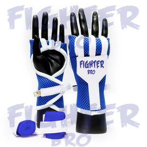 ถุงมือฝึกซ้อมมวยหนัง PU ยี่ห้อ FIGHTER BRO สีแดงขาว ป้องกันข้อนิ้ว ระบายอากาศได้ดี ใช้ได้ทุกฤดู - Product Image 4