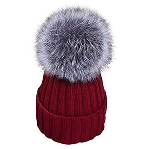 Gorros de Piel de Alta Calidad para Mujer, Gorros de Invierno de Lujo al por Mayor, Gorros de Punto con Pompón de Piel Auténtica, Fabricante de Gorros Personalizados - Product Image 1