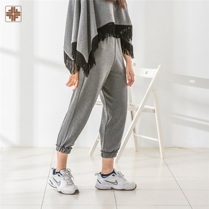 Pantalon en polyester recyclé en coton biologique gris gris noir ODM pour femme - Product Image 6