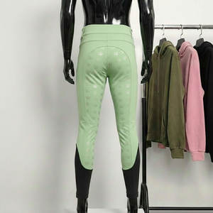 Leggings de equitación estampados para mujer, talla grande, con cierre de botón y cinturón, pantalones de montar con asiento de silicona - Product Image 5