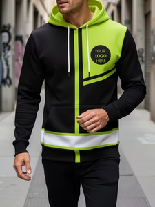 <b>Men's</b> Heavy-Duty 500g 100% Cotton Custom Hoodie Personalized with Name/Text/Logo Front Breathable Fabric Warehouse Office Use - Product Image 4