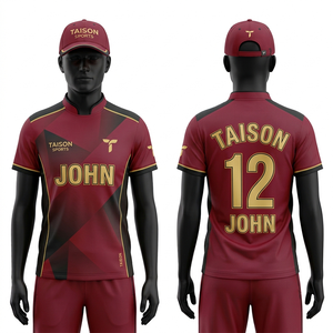 Mens <b>Cricket</b> Jersey 180 GSM Premium Interlock Polyester for Gold <b>White</b> Contrast Side Mesh Panels Short Heat-Transfer Printing - Product Image 5