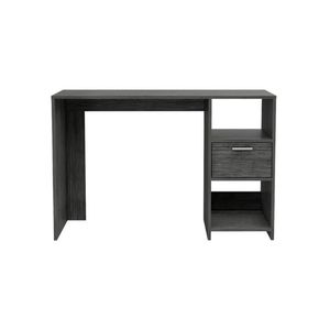 Deposito E-SHOP Naxos scrivania per Computer con 1 cassetto 2 scaffali di stoccaggio aperti in rovere Smokey funzionali ed eleganti mobili per l'home Office - Product Image 4