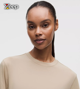 Camiseta Deportiva Ligera Informal para Mujer XEEP, Personalizable, Corte Holgado, Manga Corta, Transpirable, Cuello en V, Tejido de Punto con Letras - Product Image 3