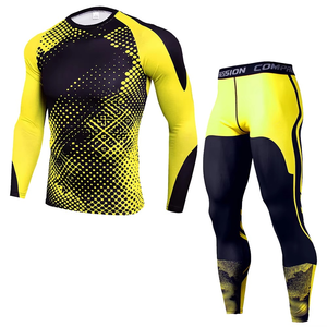 Mens Workout Compression Set Long Sleeve Shirt and <b>Pants</b> Thermal Underwear Athletic Base Layer - Product Image 6