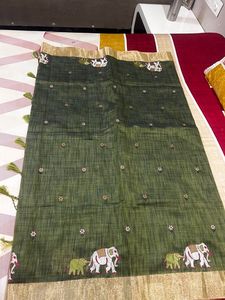 Sari Tradicional de Viscosa con Tejido Imperial Elephant para Usar en Fiestas de Invierno - Product Image 2