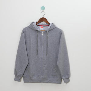 Sudadera con capucha y cremallera para hombre, 100% algodón, forro polar grueso, corte regular, estampado personalizado, chaqueta deportiva de invierno - Product Image 1