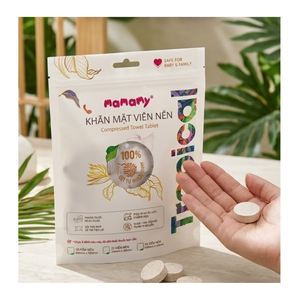 Mamamy Tropical Large 300x240mm Compressed Face Towels Round Shape Embossed Pattern <b>Skin</b>-Friendly Disposable Coin Towels - Product Image 4