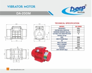 Vibrateur électrique rouge à moteur AC MVE 200/1 monophasé 3000 tr/min, unité d'entraînement robuste pour équipement de compactage vibratoire de caillebotis - Product Image 6