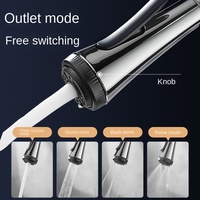 Robinet de cuisine extractible en laiton doré brossé, 4 modes, mitigeur d'évier pivotant avec tuyau extractible de 60 cm pour maison et hôtel modernes