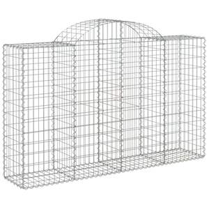 Ensemble de 6 grands paniers gabions en fer galvanisé argenté, ornements de jardin - Product Image 3