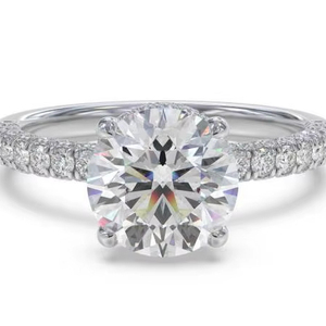 Bague de fiançailles vintage ronde en diamant de 0,85 ct, diamant cultivé en laboratoire, en or jaune, blanc, rose et platine 18 carats - Product Image 1