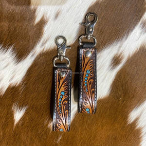 มือแกะสลัก Toled พวงกุญแจหนังลายนูนดอกไม้พิมพ์หนัง Key แหวนหนัง Toled อุปกรณ์เสริมพวงกุญแจน่ารักสําหรับชาย - Product Image 3