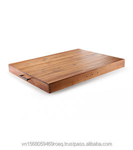 Cubiertas de quemador de estufa ecológicas de madera de acacia, manijas de Metal, estufa eléctrica/de Gas, tabla de cortar para servir aceite de grado alimenticio - Product Image 1