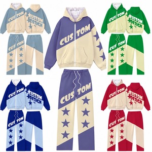 Conjunto de Sudadera con Capucha y Pantalones Deportivos de Poliéster para Hombre, Diseño Personalizado con Cierre de Cremallera - Product Image 1